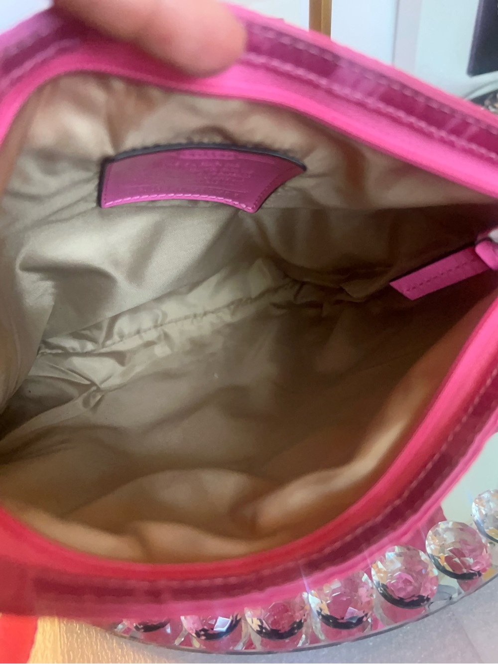 Coach Signature hot pink and gray Nylon F77576 crossbody bag - Picture 9 of 13